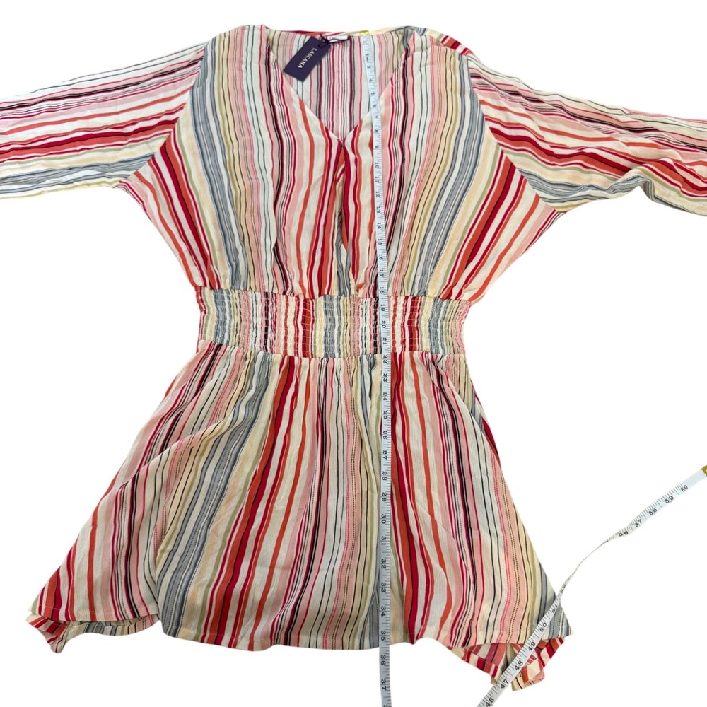 Lascana Striped Swim Cover Up Mini Dress Womens Size 10 Multicolor Beachwear NWT - Picture 10 of 10